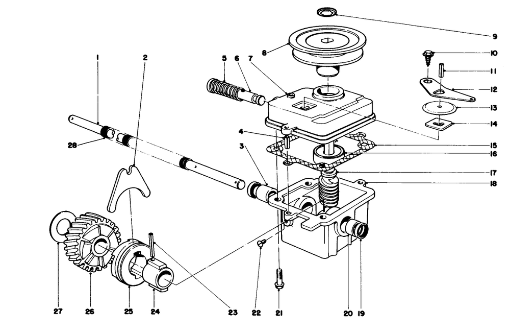 Gear Case Assembly Diagram and Parts List for 16756 7000001 - 7999999 Toro Lawn Mower