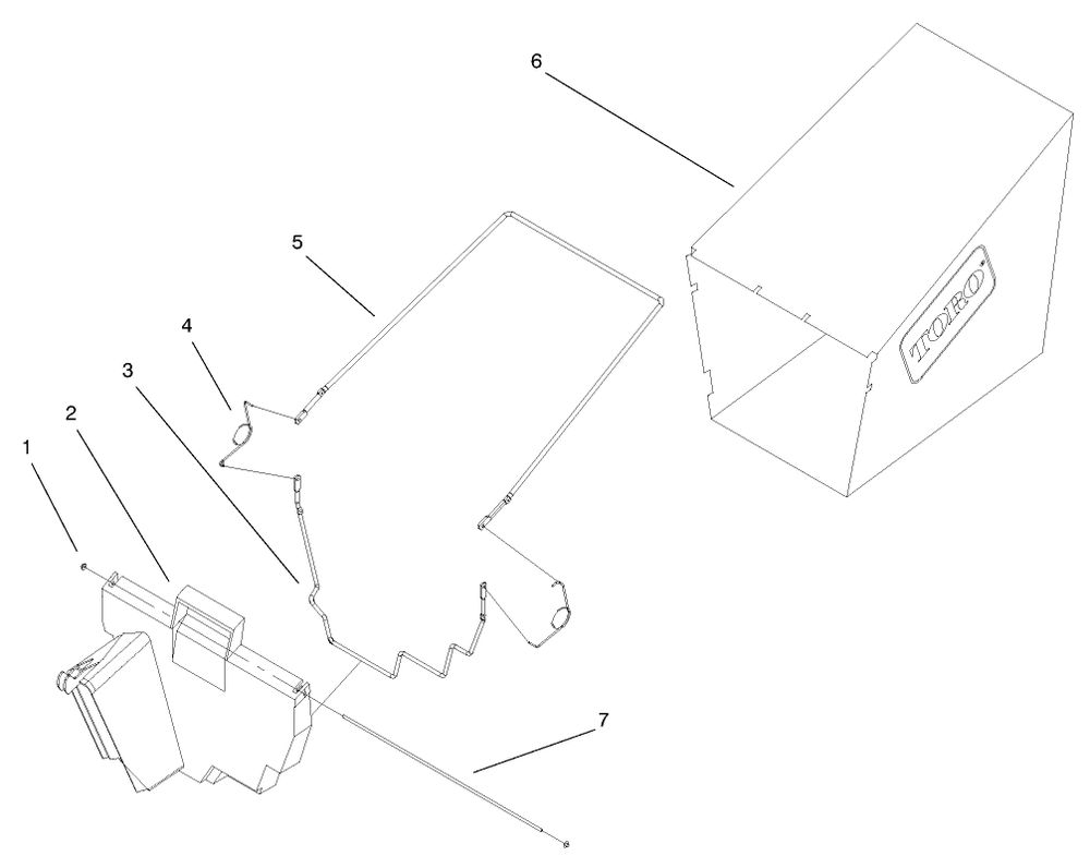 Bagging Assembly Diagram and Parts List for 20027 9900001 - 9999999 Toro Lawn Mower