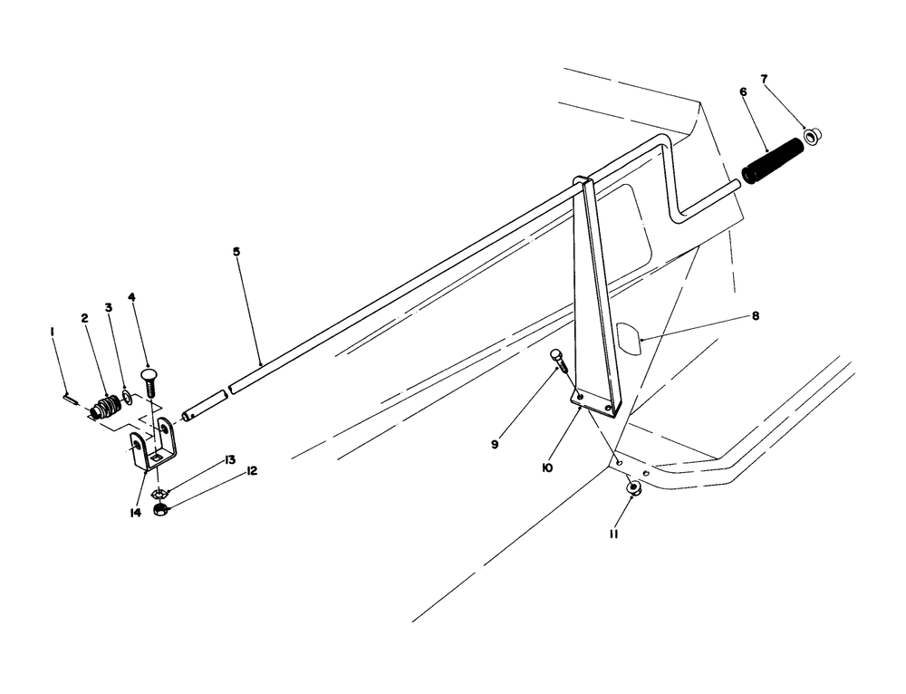 Chute Control Assembly 36" Snowthrower Attachment Model No. 59160 (Optional) Diagram and Parts List for 57430 8000001 - 8999999 Toro Lawn Tractor
