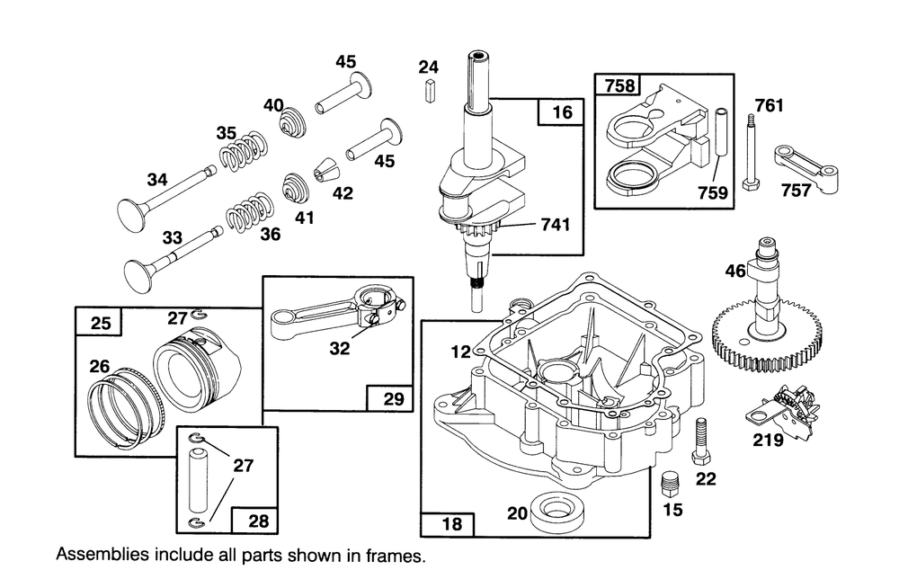 Engine Briggs & Stratton Model 286707-0453-01 Diagram and Parts List for 71184 6900001 - 6999999 Toro Lawn Tractor