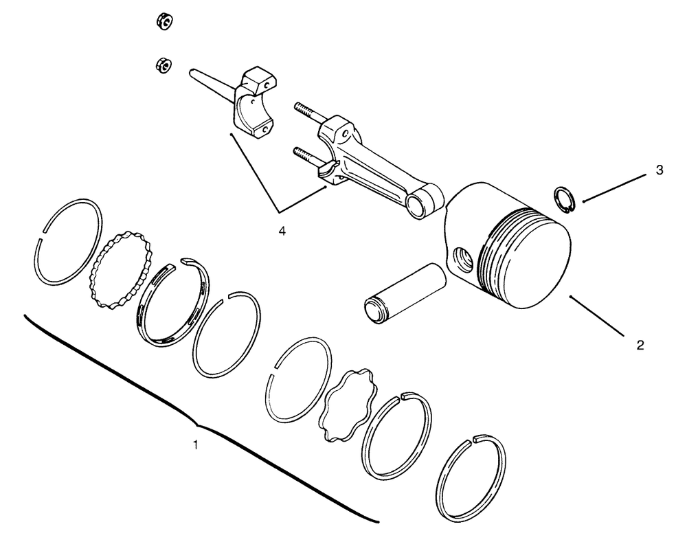 Piston And Rings Diagram and Parts List for 73402 6900001 - 6999999 Toro Lawn Tractor