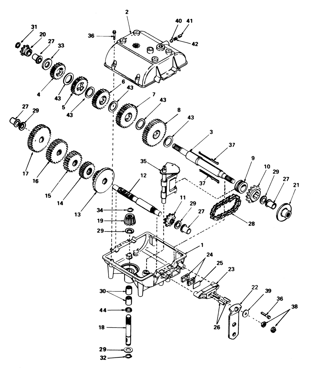 Transmission Model 770 Diagram and Parts List for 56155 4000001 - 4999999 Toro Lawn Tractor