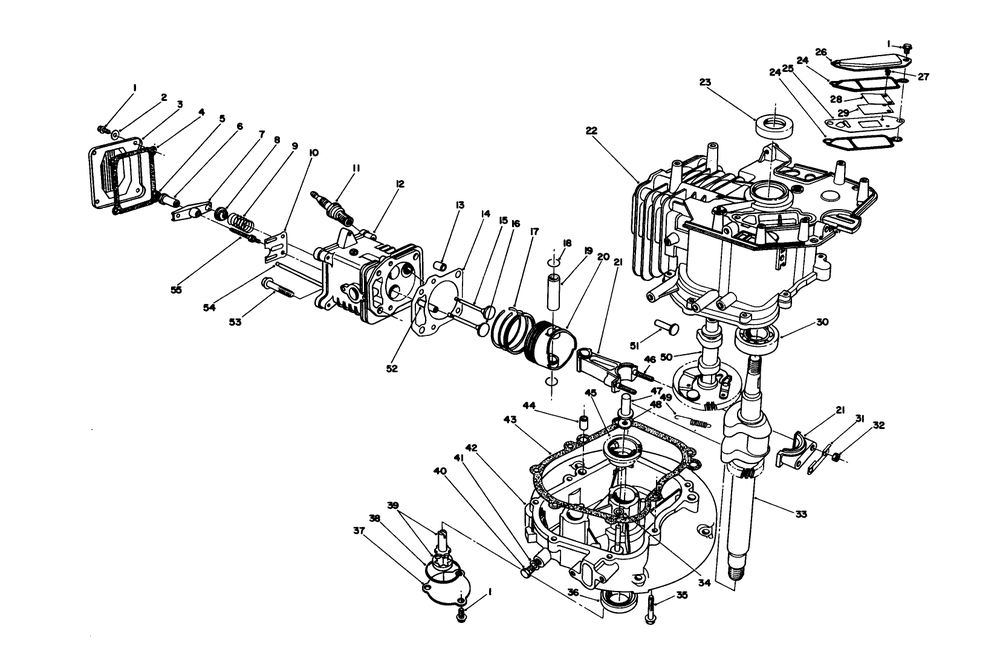 Crankcase Assembly (Continued) (Engine Model No. Vmj8) Diagram and Parts List for 26624 0000001 - 0001101 Toro Lawn Mower