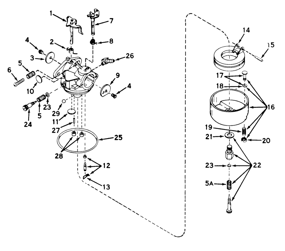 Carburetor No. 631115 Diagram and Parts List for 23000 9000001 - 9999999 Toro Lawn Mower