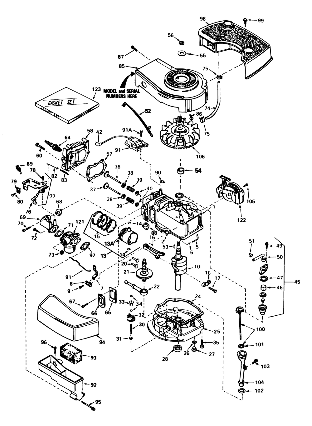 Engine Tecumseh Model No. Tnt 100-10086e Diagram and Parts List for 16299C 6000001 - 6999999 Toro Lawn Mower