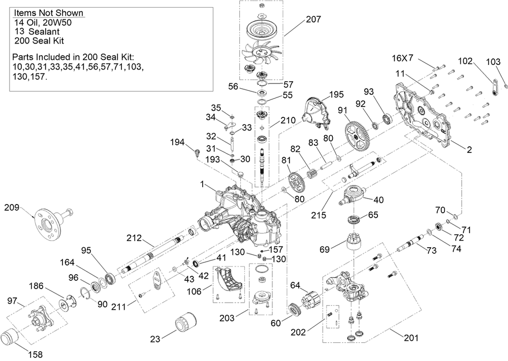 Lh Hydro Assembly No. 161-6352 Diagram and Parts List for 76608 400000000 - 417419999 Toro Lawn Tractor