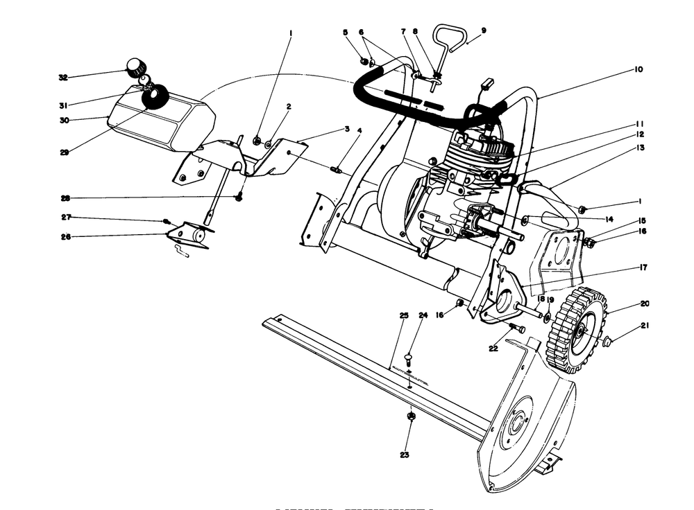 Engine Assembly Diagram and Parts List for 38232 1000001 - 1999999 Toro Snow Blower