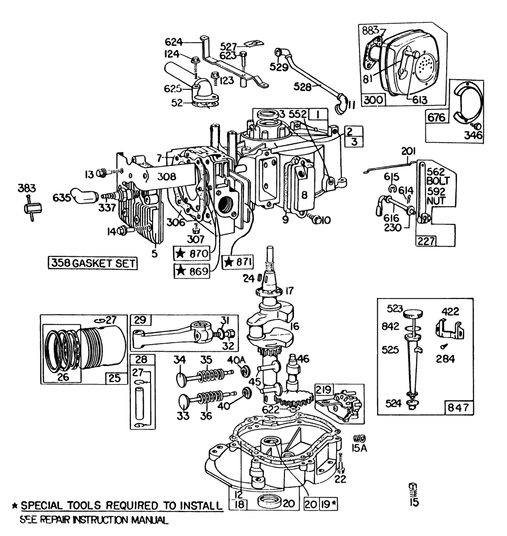 Engine Briggs & Stratton Model 131922-0163-01 (Continued) Diagram and Parts List for 22015 5000001 - 5999999 Toro Lawn Mower