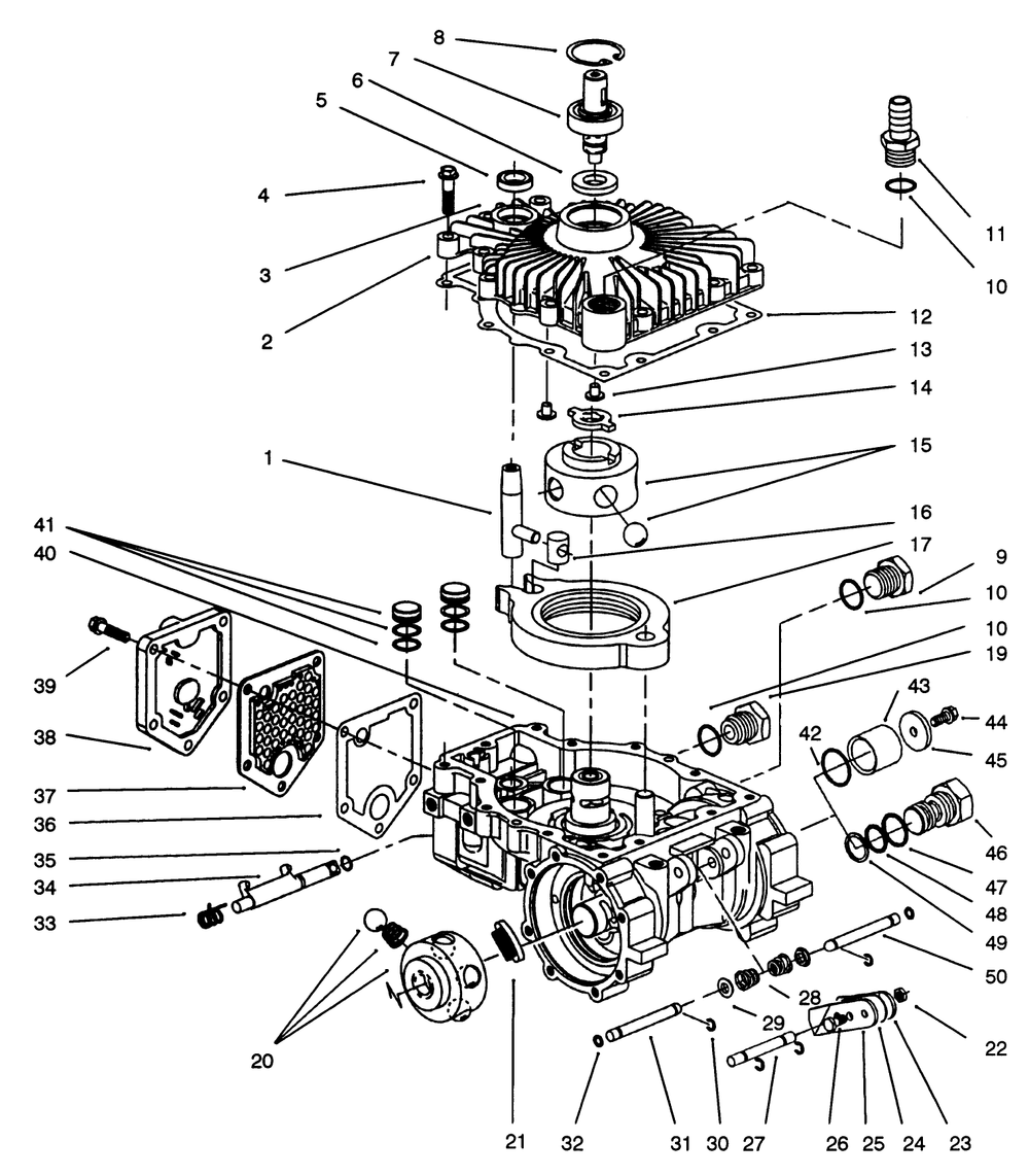 Transmission Assembly Eaton Model 781-016 Diagram and Parts List for Y1-20OE03 2000001 - 2999999 Toro Lawn Tractor