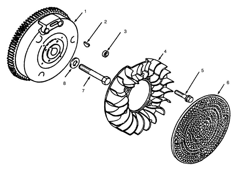 Flywheel Diagram and Parts List for 73400 6900001 - 6999999 Toro Lawn Tractor