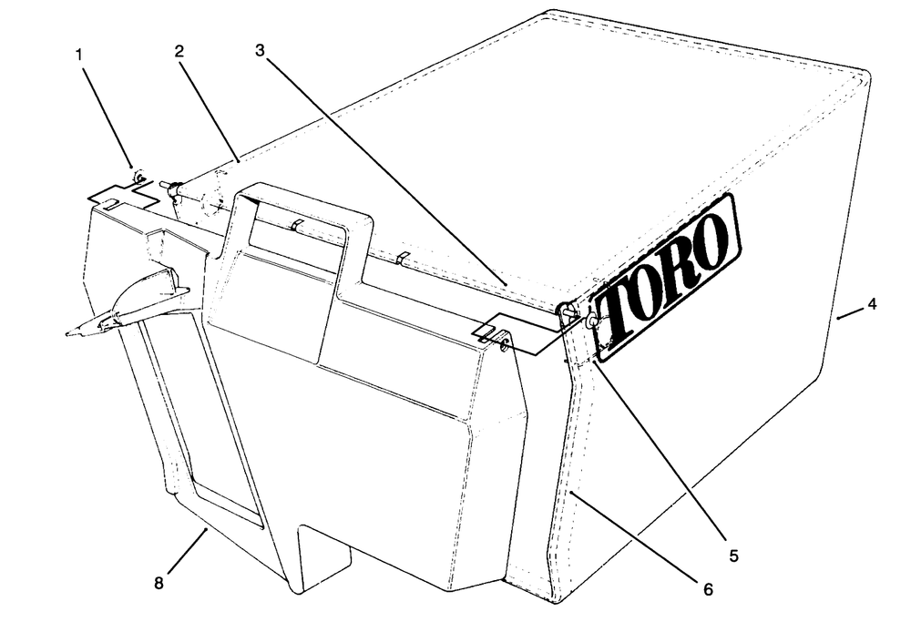 Grass Bag Assembly No. 11-0189 Diagram and Parts List for 20766BC 49000001 - 49999999 Toro Lawn Mower