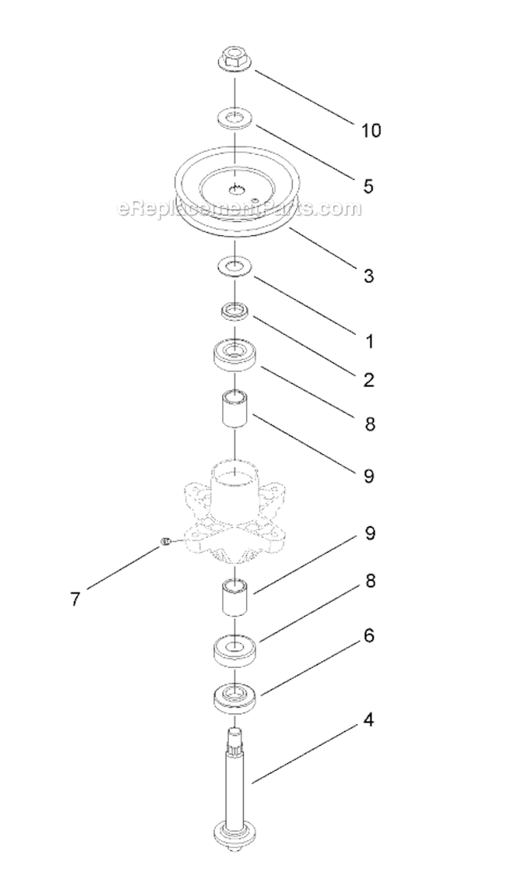 Spindle Assembly No 112-0370 Diagram and Parts List for 13AP60RP744 2006 Toro Lawn Tractor