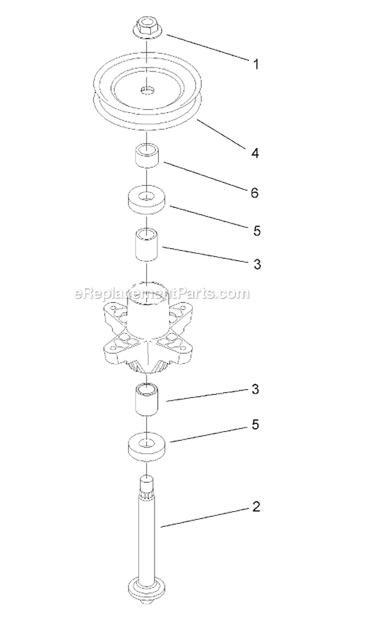 Spindle Assembly No 112-0460 Diagram and Parts List for 13AX60RG744  Toro Lawn Tractor