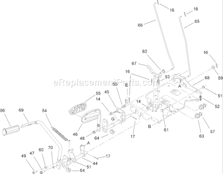 Steering Shaft  Front Axle Assembly Diagram and Parts List for 13AX60RH744  Toro Lawn Tractor