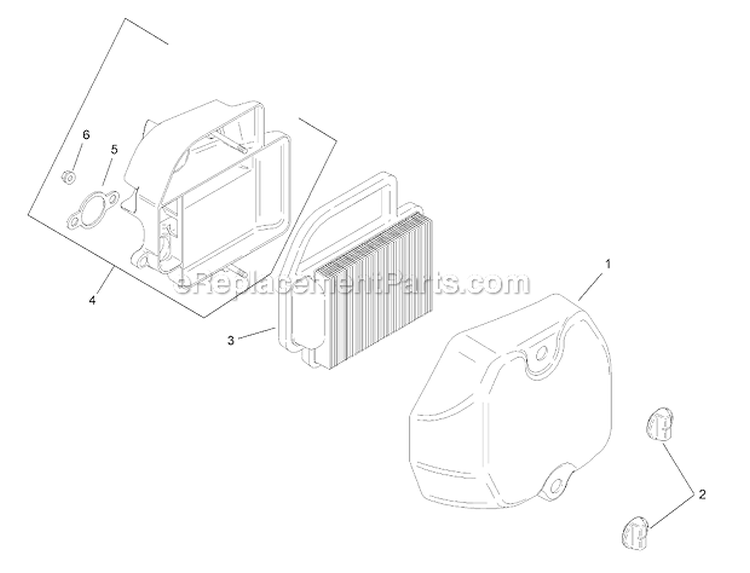 Air Intake  Filtration Assembly Kohler Sv600-0018 Diagram and Parts List for 13AX60RH744  Toro Lawn Tractor