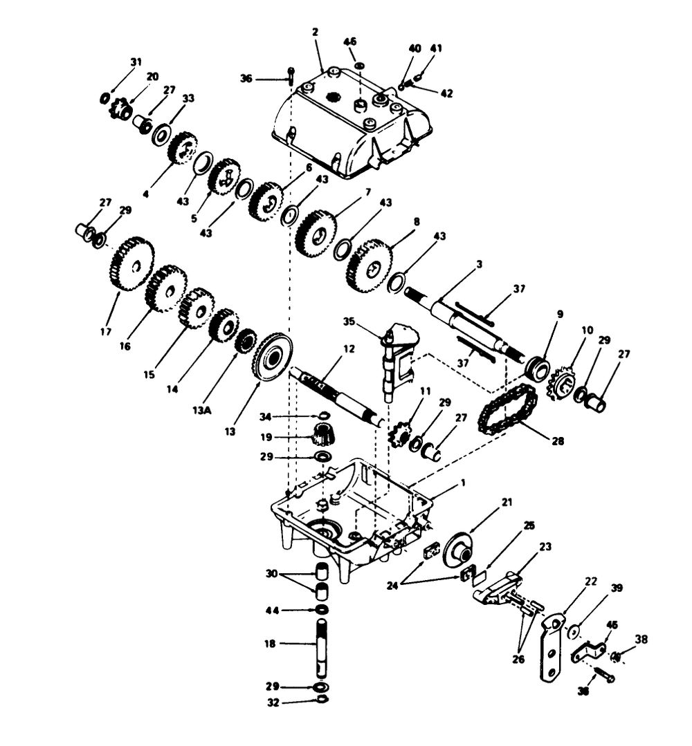 Transmission Peerless Model 700-025 Diagram and Parts List for 56132 2000001 - 2999999 Toro Lawn Tractor