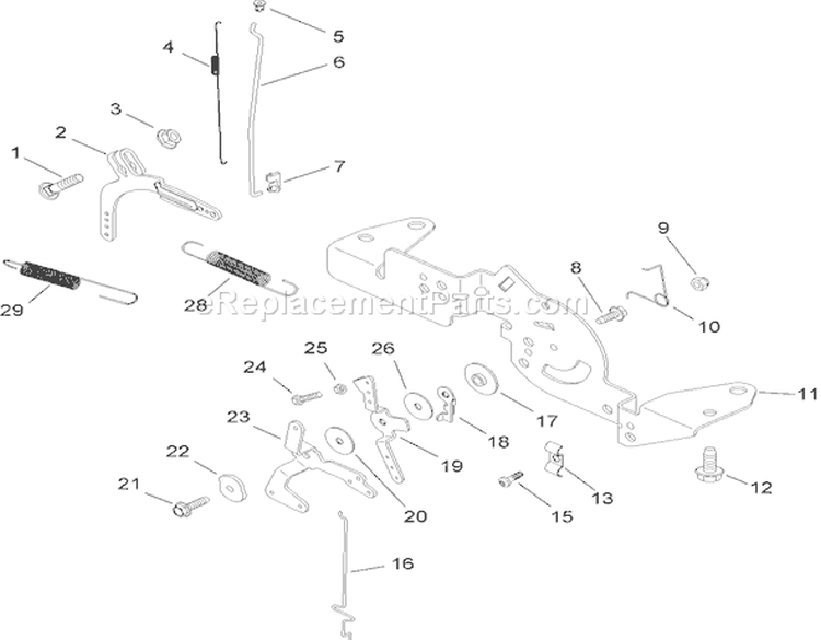 Engine Control Assembly Diagram and Parts List for 13BX60RG544 1A087H10172-1E237H10144 - 2007 Toro Lawn Tractor