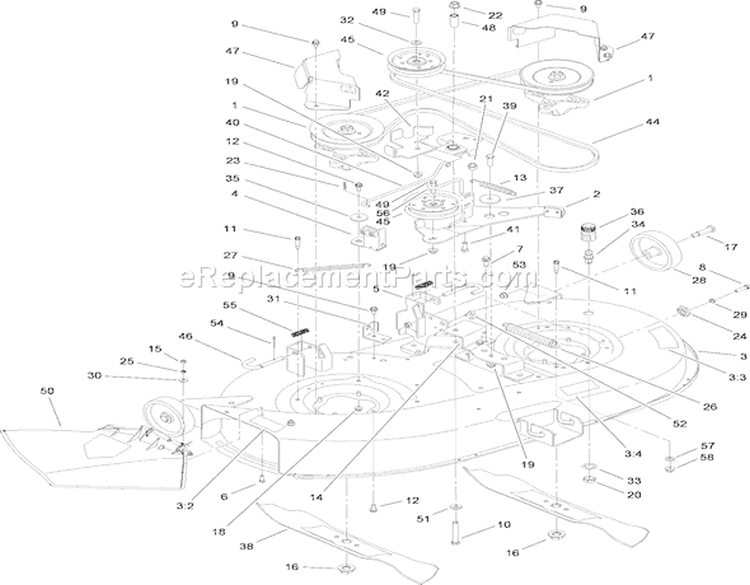 Deck Assembly Diagram and Parts List for 13BX60RG748 1A087H10172-1E087H10250 - 2007 Toro Lawn Tractor