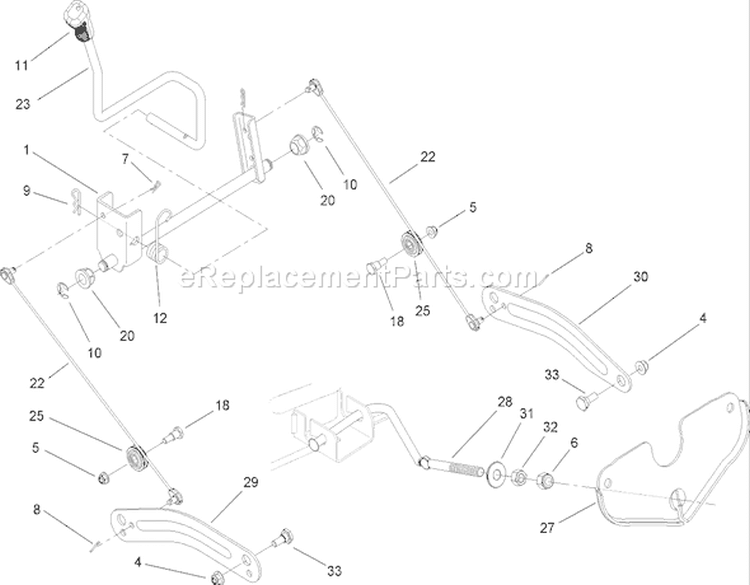 Deck Lift Arm Assembly Diagram and Parts List for 13BX60RG748 1A087H10172-1E087H10250 - 2007 Toro Lawn Tractor