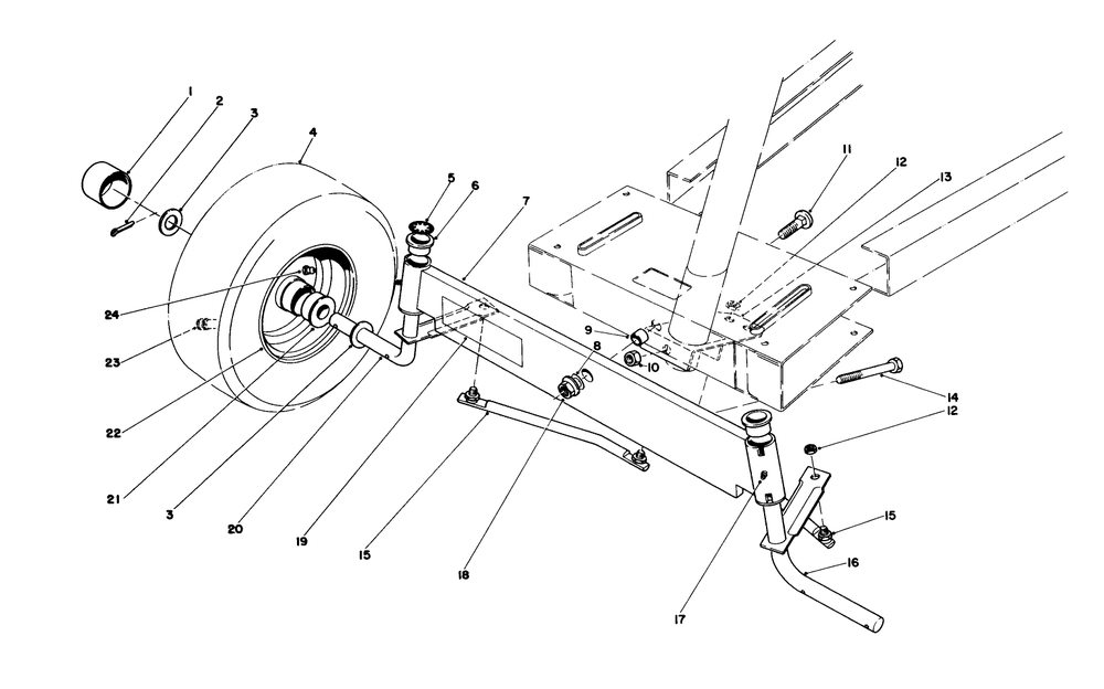 Front Axle Assembly Diagram and Parts List for 56125 6000001 - 6999999 Toro Lawn Tractor