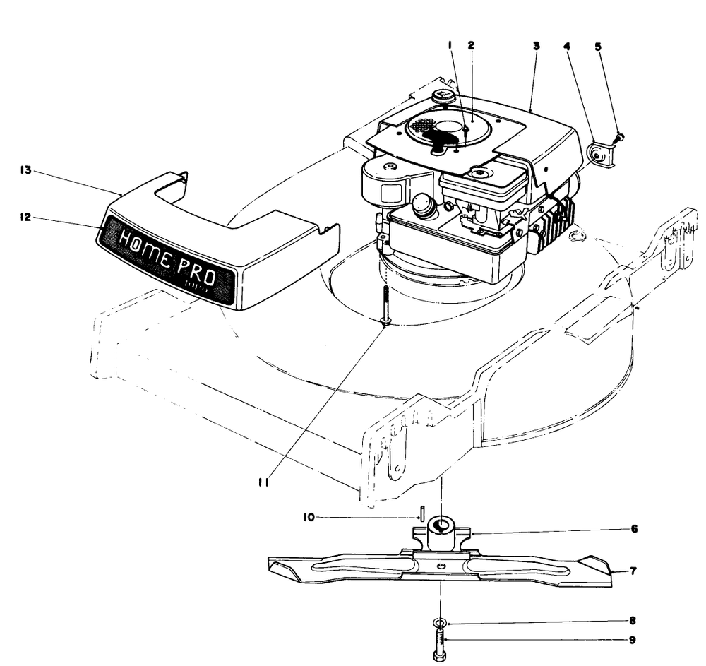 Engine Assembly Diagram and Parts List for 16711 7000001 - 7999999 Toro Lawn Mower
