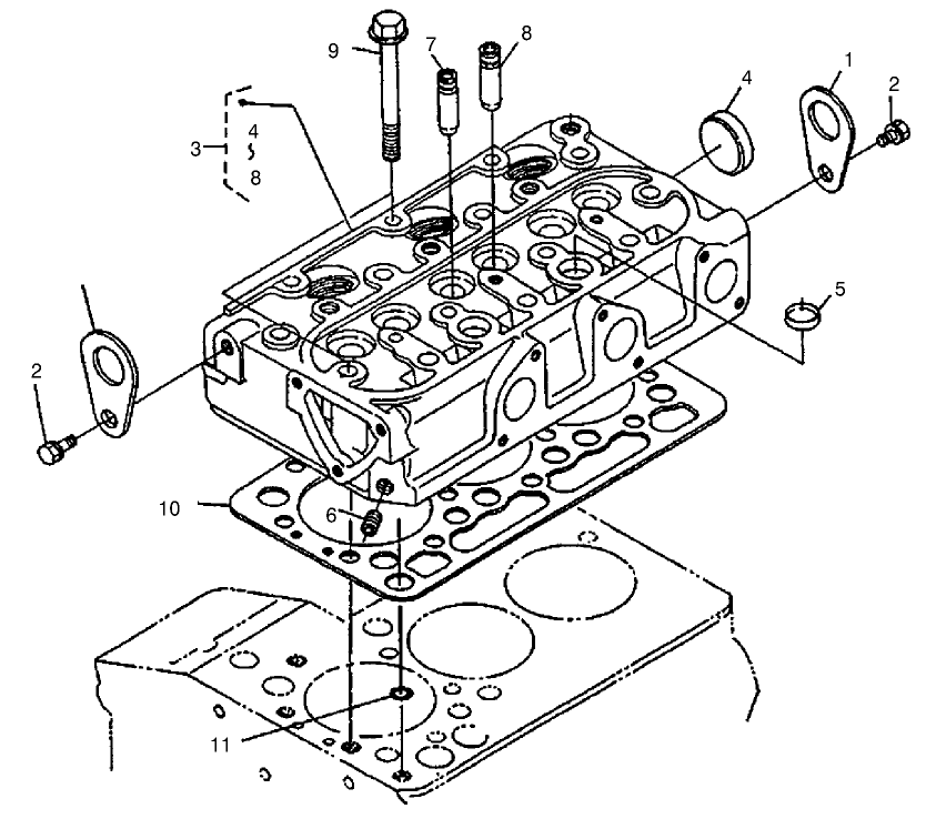Cylinder Head Assembly Diagram and Parts List for 22302 990001 - 999999 Toro Lawn Tractor Accessories