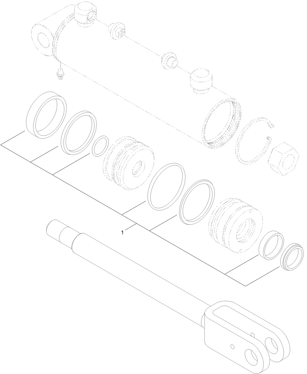 Hydraulic Cylinder Assembly No. 117-1833 Diagram and Parts List for 22324 401800000 - 404499999 Toro Lawn Tractor Accessories