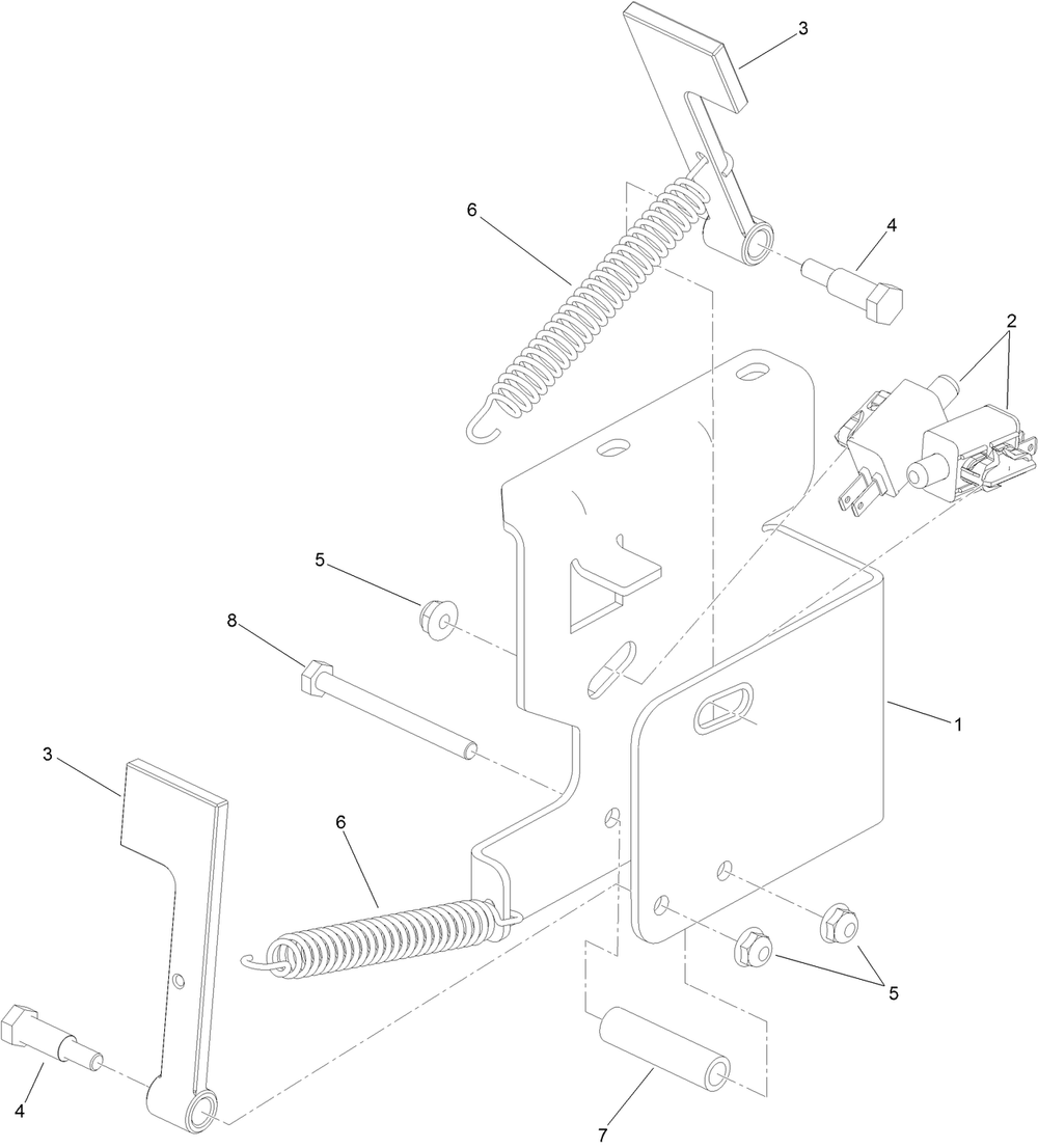 Neutral Return Assmbly No. 131-0903 Diagram and Parts List for 74781 316000001 - 316999999 Toro Lawn Tractor