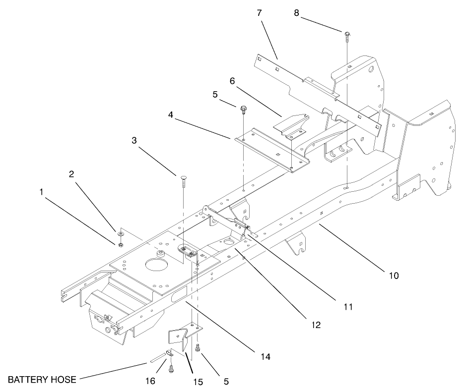 Frame Assembly Diagram and Parts List for 72047 9900001 - 9999999 Toro Lawn Tractor