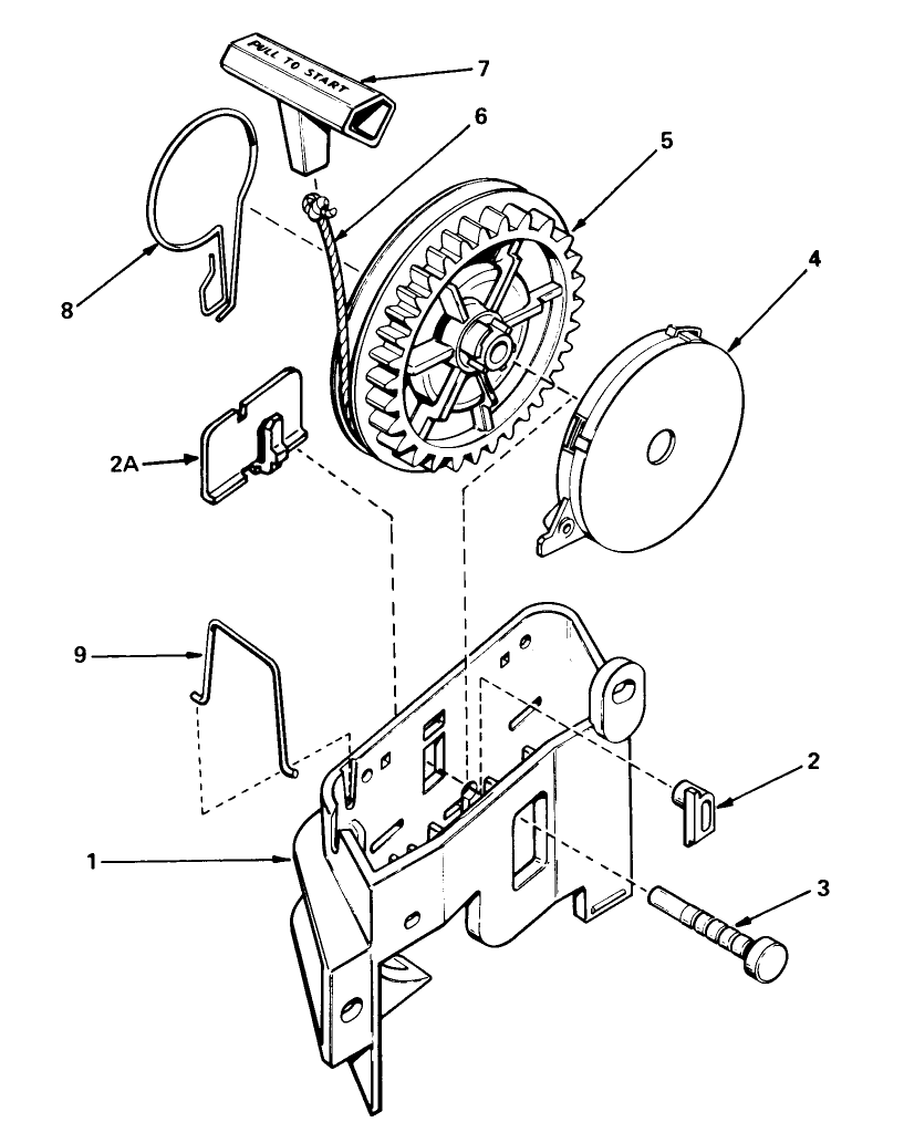 Rewind Starter No. 590531 Diagram and Parts List for 18017 8000001 - 8999999 Toro Lawn Mower