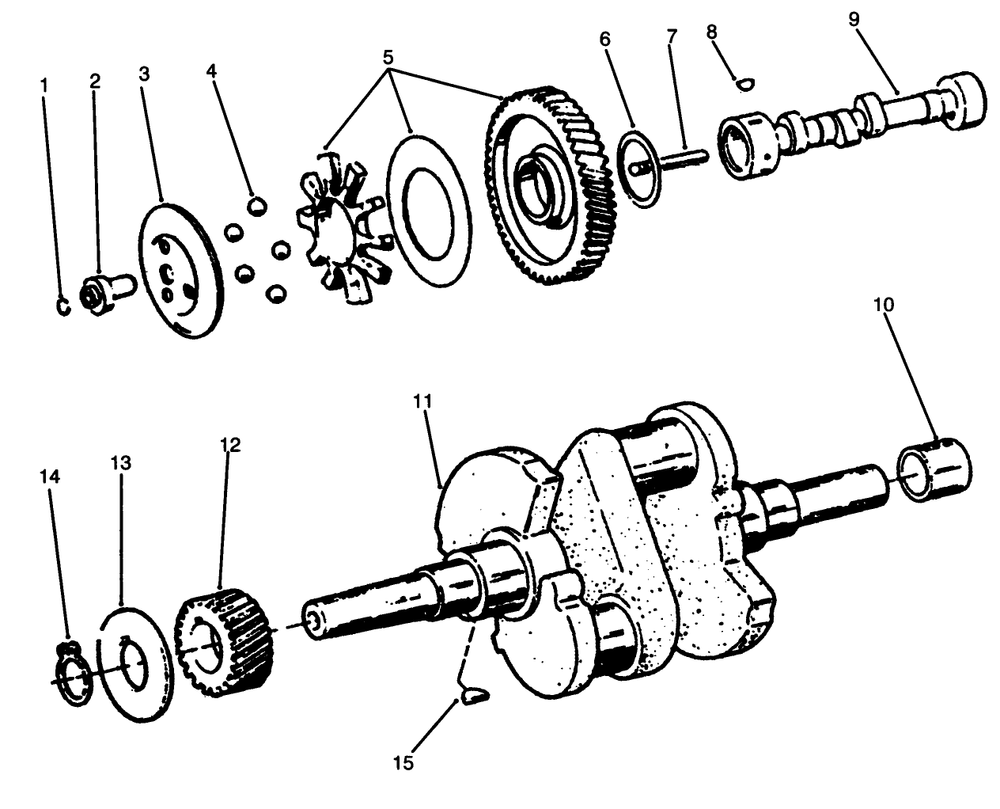 Camshaft & Crankshaft Diagram and Parts List for 73520 4900001 - 4999999 Toro Lawn Tractor