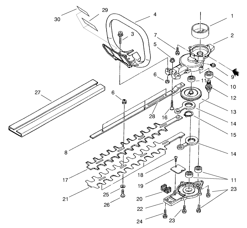 Blade And Case Assembly Diagram and Parts List for 53040 8900001 - 8999999 Toro Trimmer