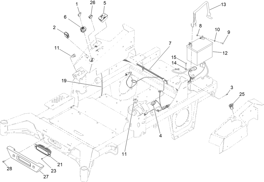 Electrical Assembly Diagram and Parts List for 74057 400000000 - 416414583 Toro Lawn Tractor