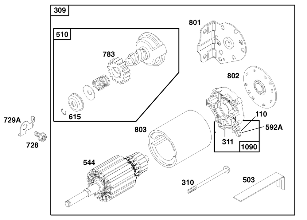 Engine Briggs & Stratton Model 195707-0421-El Diagram and Parts List for 70041 8900001 - 8999999 Toro Lawn Tractor