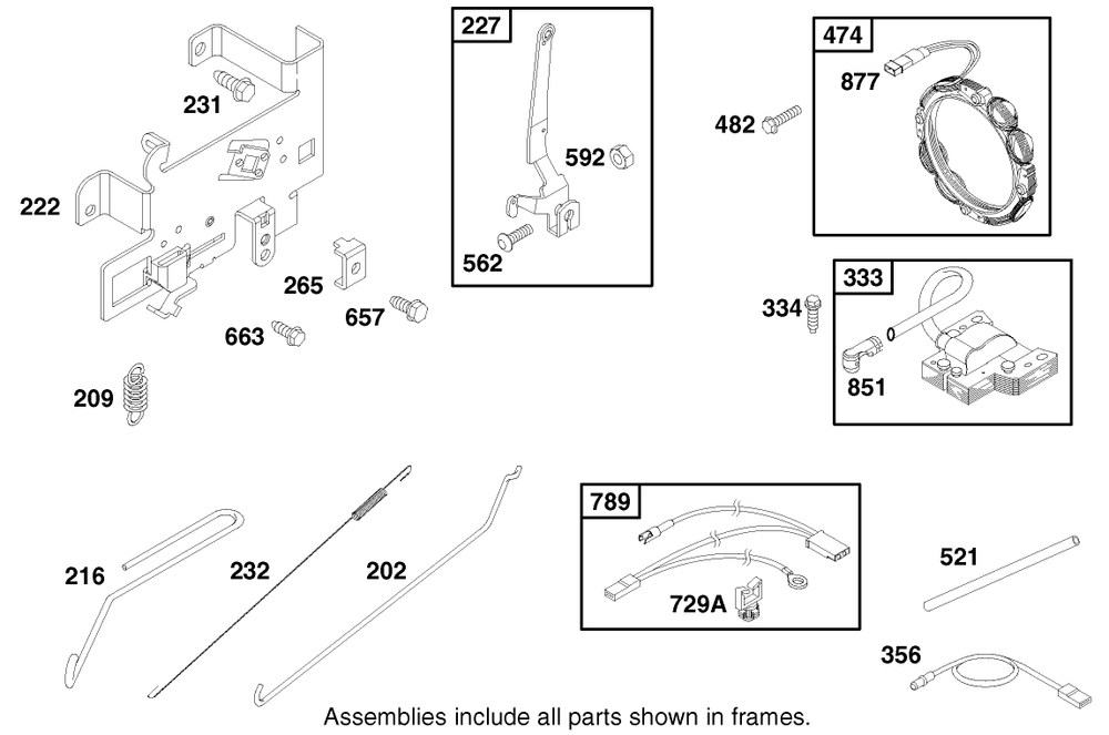 Engine Briggs & Stratton Model 28q777-0690-E1 Diagram and Parts List for 71221 9900001 - 9999999 Toro Lawn Tractor