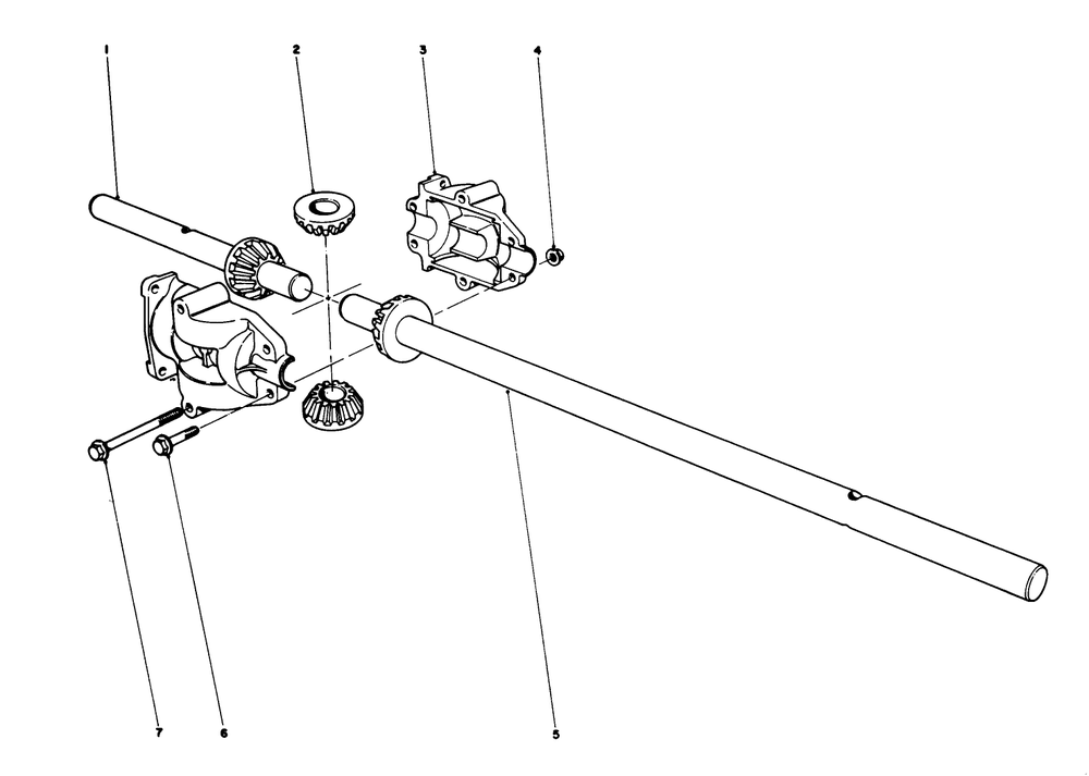 Differential Assembly Diagram and Parts List for 56006 0000001 - 0999999 Toro Lawn Tractor