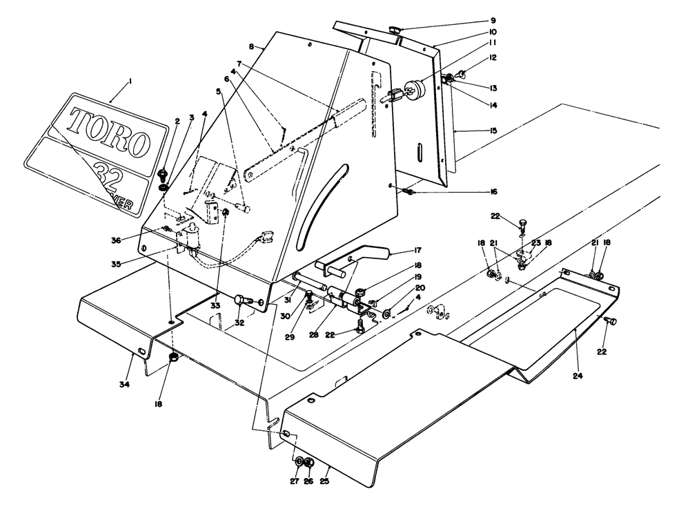Front Tower Assembly Diagram and Parts List for 56145 5000001 - 5999999 Toro Lawn Tractor