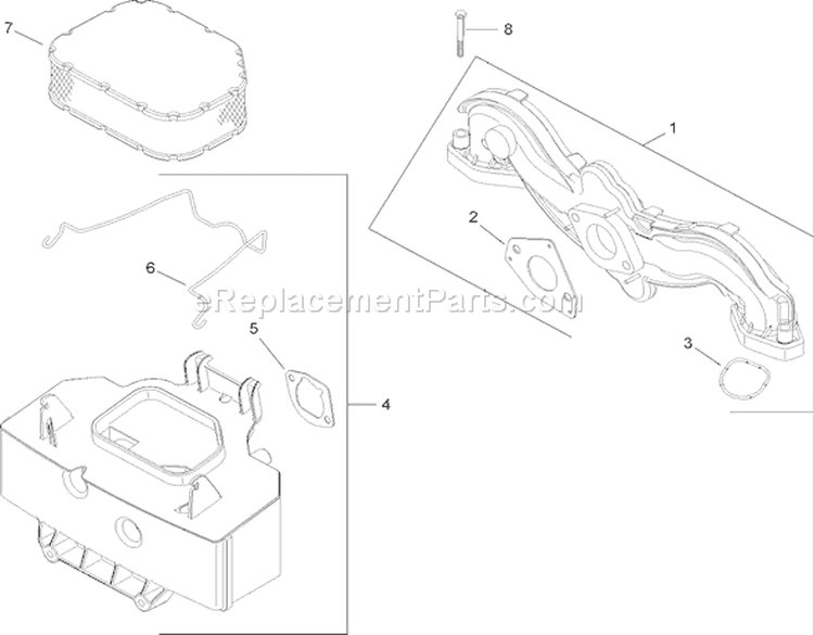 Air Intake and Filtration Assembly Diagram and Parts List for 14AK81RK544 1A186H30000 - 2006 Toro Lawn Tractor