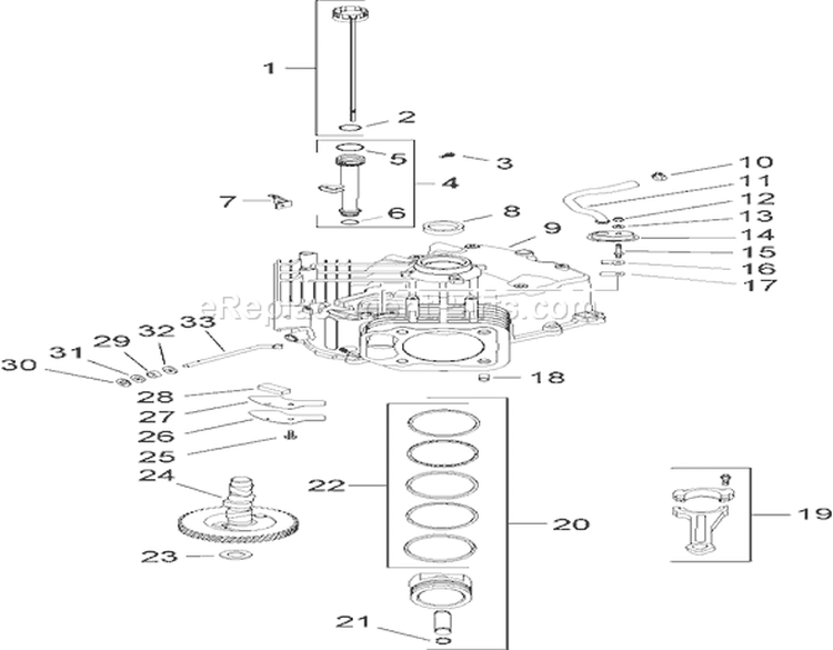 Crankcase Assembly Diagram and Parts List for 14AP80RP744 1A136H30000 - 2006 Toro Lawn Tractor