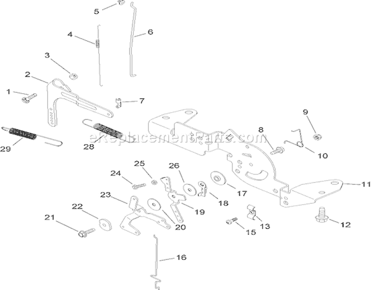 Engine Control Assembly Diagram and Parts List for 14AP80RP744 1A136H30000 - 2006 Toro Lawn Tractor