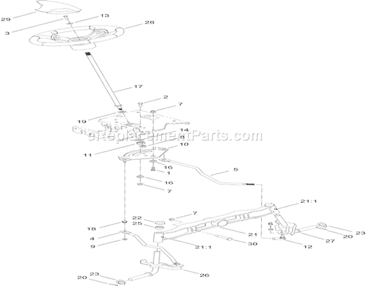 Steering and Front Axle Assembly Diagram and Parts List for 14AQ81RP544 1 - 2008 Toro Lawn Tractor
