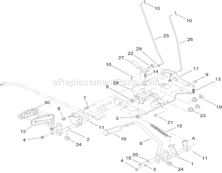 Brake and Traction Assembly Diagram and Parts List for 14AQ81RP544 1A136H30000 - 2006 Toro Lawn Tractor