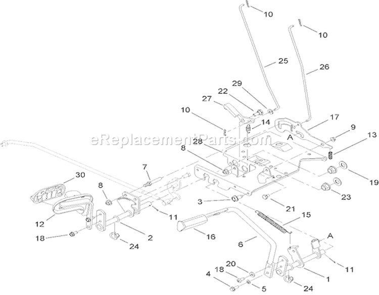 Brake and Traction Assembly Diagram and Parts List for 14AQ81RP744 1A136H30000 - 2006 Toro Lawn Tractor