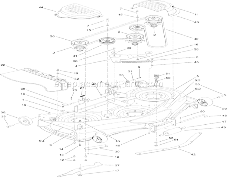 Deck Assembly Diagram and Parts List for 14AQ81RP748 1B087H30130 - 2007 Toro Lawn Tractor