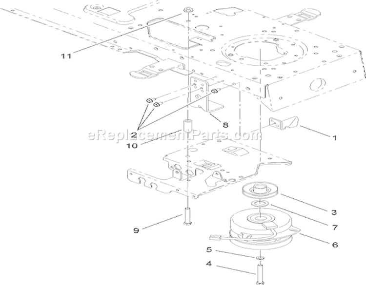 Electric Clutch Assembly Diagram and Parts List for 14AQ81RP544 1A136H30000 - 2006 Toro Lawn Tractor