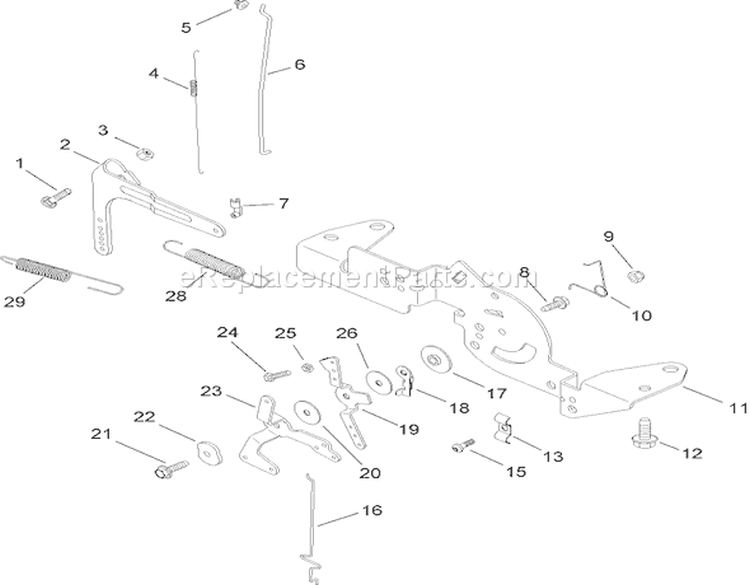 Engine Control Assembly Diagram and Parts List for 14AQ81RP544 1A136H30000 - 2006 Toro Lawn Tractor