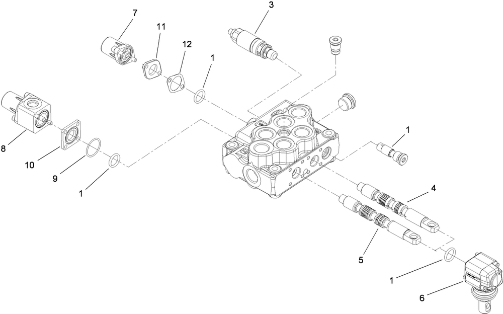2-Spool Valve Assembly No. 115-4062 Diagram and Parts List for 22973G 400000000 - 401999999 Toro Lawn Tractor Accessories