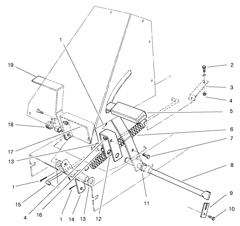 Brake & Clutch Assembly Diagram and Parts List for 70183 6900001 - 6999999 Toro Lawn Tractor