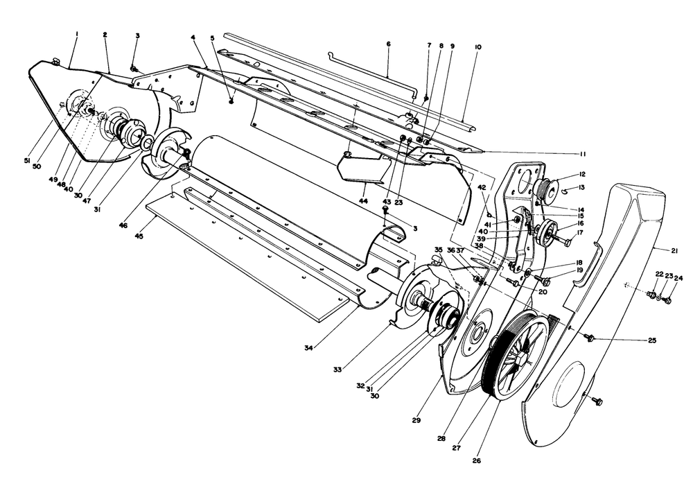 Lower Main Frame Assembly Diagram and Parts List for 38162 1000001 - 1999999 Toro Snow Blower