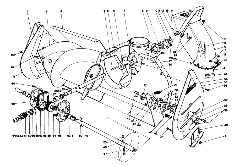 Auger Assembly (Continued) 36" Snowthrower Attachment Model No. 59160 (Optional) Diagram and Parts List for 57365 6000001 - 6999999 Toro Lawn Tractor